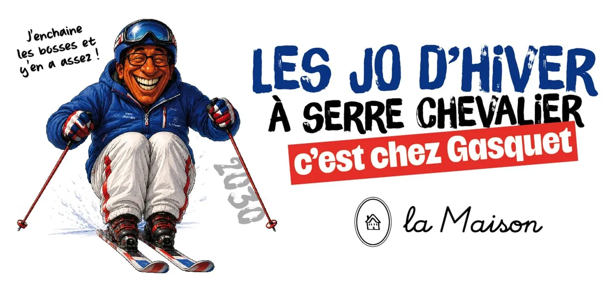 Motif mug La Maison Gasquet — caricature ski de bosses : « J'enchaîne les bosses et y'en a assez ! »